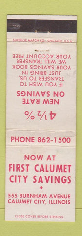 Matchbook Cover - First Calumet City Savings IL WEAR