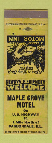 Matchbook Cover - Maple Grove Motel Carbondale IL
