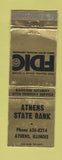 Matchbook Cover - Athens State Bank IL WEAR