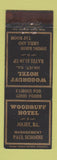 Matchbook Cover - Woodruff Hotel Joliet IL WEAR