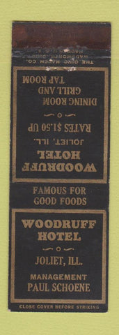 Matchbook Cover - Woodruff Hotel Joliet IL WEAR