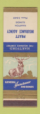 Matchbook Cover - Hartford Insurance Pratt Hampton IL