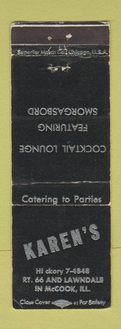 Matchbook Cover - Karen's Restaurant McCook IL WEAR