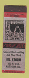 Matchbook Cover - Irl Storm Mattoon IL