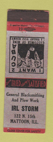 Matchbook Cover - Irl Storm Mattoon IL