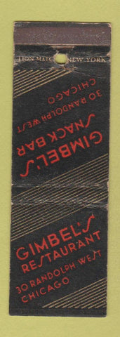 Matchbook Cover - Gimbel's Restaurant Chicago IL WEAR