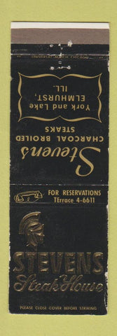 Matchbook Cover - Stevens Steak House Elmhurst IL WEAR