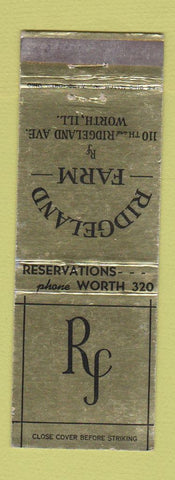 Matchbook Cover - Ridgeland Farm Worth IL WEAR