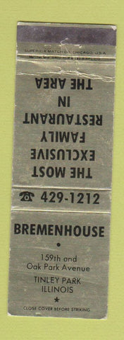 Matchbook Cover - Bremenhouse Tinley Park IL WORN