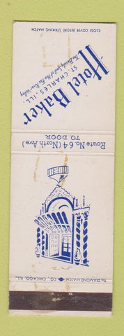 Matchbook Cover - Hotel Baker St Charles IL STAINED