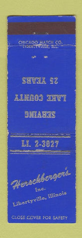 Matchbook Cover - Herschberger's Libertyville IL WEAR