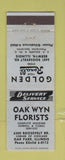 Matchbook Cover - Oak Wyn Florists Oak Park IL Golden Rexall Drug Berwyn WORN