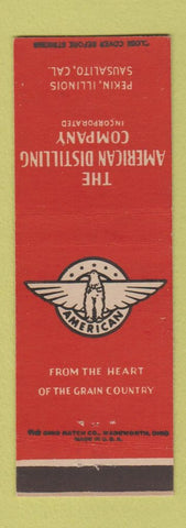 Matchbook Cover - American Distillery Company Sausalito CA Pekin IL liquor