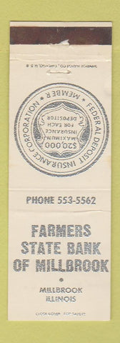 Matchbook Cover - Farmers State Bank Millbrook IL