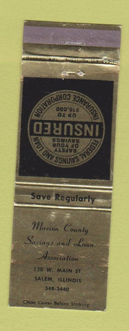 Matchbook Cover - MARion County Savings Loan Salem IL WEAR