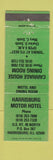 Matchbook Cover - Harrisburg Motor Hotel Harirsburg IL