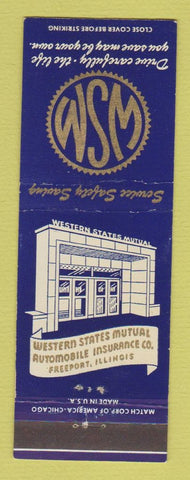 Matchbook Cover - Western States Mutual Insurance Freeport IL