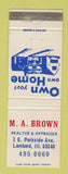 Matchbook Cover - MA Brown Real Estate Lombard IL WEAR