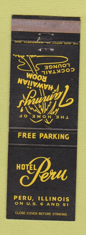 Matchbook Cover - Hotel Peru IL Tammy's Hawaiian Room BLACK