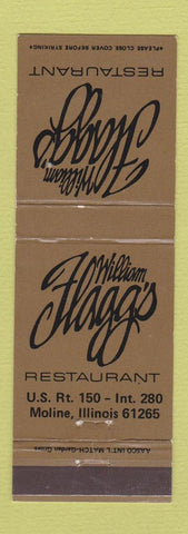 Matchbook Cover - William Flagg's Restaurant Moline IL