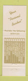 Matchbook Cover - Hill Dodge Banking Company Warsaw IL WEAR