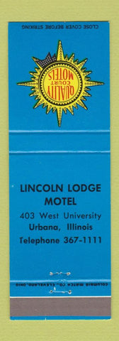 Matchbook Cover - Quality Motel Lincoln Lodge Urbana IL