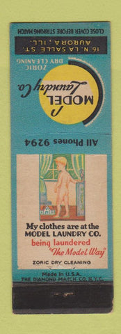 Matchbook Cover - Model Laundry Aurora IL