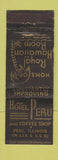 Matchbook Cover - Hotel Peru IL Hawaiian Room WORN