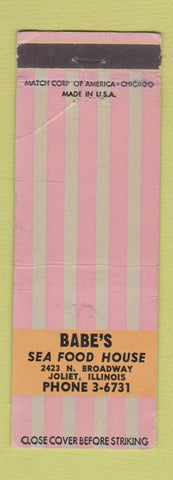 Matchbook Cover - Babe's Seafood Joliet IL WORN