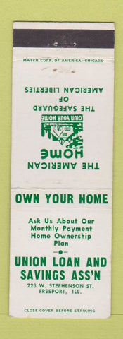 Matchbook Cover - Union Loan and Savings Freeport IL