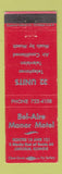 Matchbook Cover - Bel Aire Manor Motel Lincoln IL