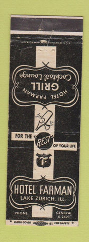 Matchbook Cover - Hotel Farman Lake Zurich IL WEAR