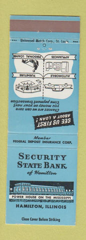 Matchbook Cover - Security State Bank Hamilton IL