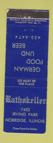 Matchbook Cover - Rathskellar Norridge IL German Food WEAR