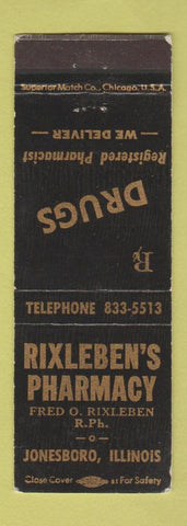 Matchbook Cover - Rixleben's Drug Jonesboro IL