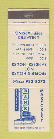 Matchbook Cover - Peoples Bank Marycrest IL