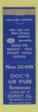 Matchbook Cover - Doc's Air Park Quincy IL