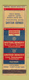 Matchbook Cover - Mutual Benefit Insurance Leonard Williams Joliet IL