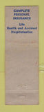 Matchbook Cover - Mutual Benefit Insurance Leonard Williams Joliet IL