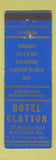 Matchbook Cover - Hotel Clayton Waukegan IL
