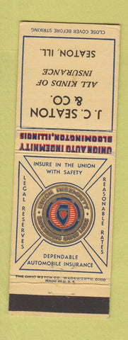 Matchbook Cover - JC Seaton Insurance Seaton IL