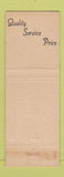 Matchbook Cover - Bazzoni Screens Storm Windows Chicago IL WEAR