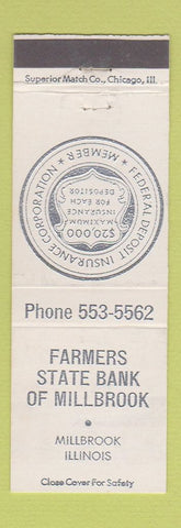 Matchbook Cover - Farmers State Bank Millbrook IL
