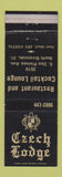 Matchbook Cover - Czech Lodge North Riverside IL WEAR