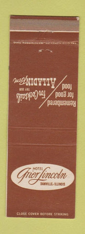 Matchbook Cover - Hotel Grier Lincoln Danville IL WEAR