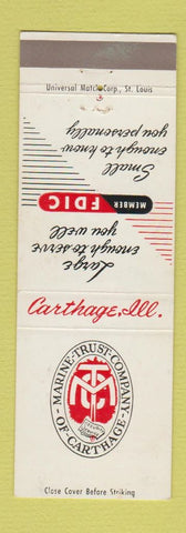 Matchbook Cover - Marine Trust Company Carthage IL