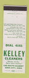 Matchbook Cover - Kelley Cleaners Iowa City IA low phone #