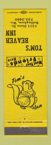 Matchbook Cover - Tom's Beaver Inn Bellingham WA YELLOW