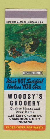 Matchbook Cover - Woody's Grocery Cambridge City IN