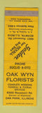Matchbook Cover - Oak Wyn Florist Oak Park IL Rexall Drug Berwyn WEAR